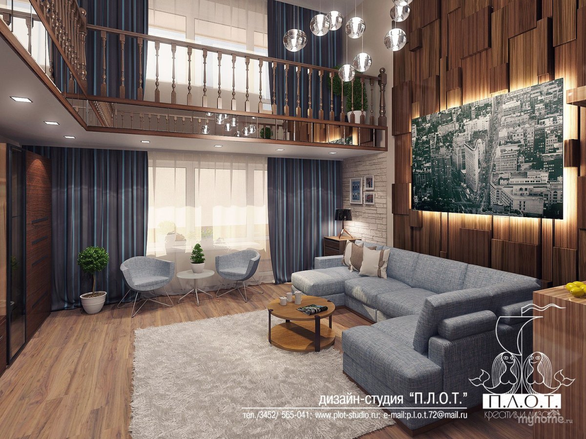 Интерьер с панорамными окнами