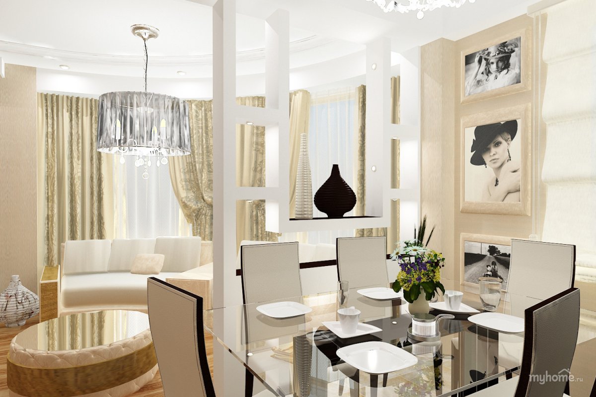 Кухня-столовая с перегородкой