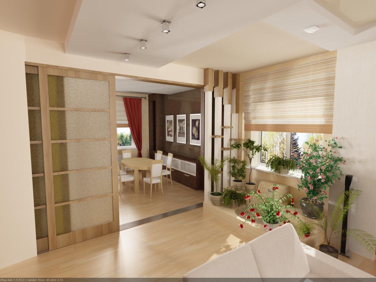 Перегородка между кухней и гостиной