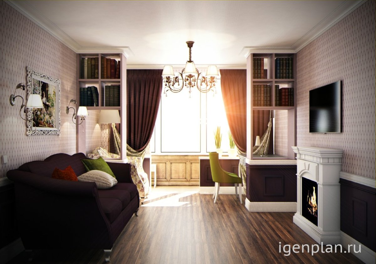 Гостиная в двухкомнатной квартире