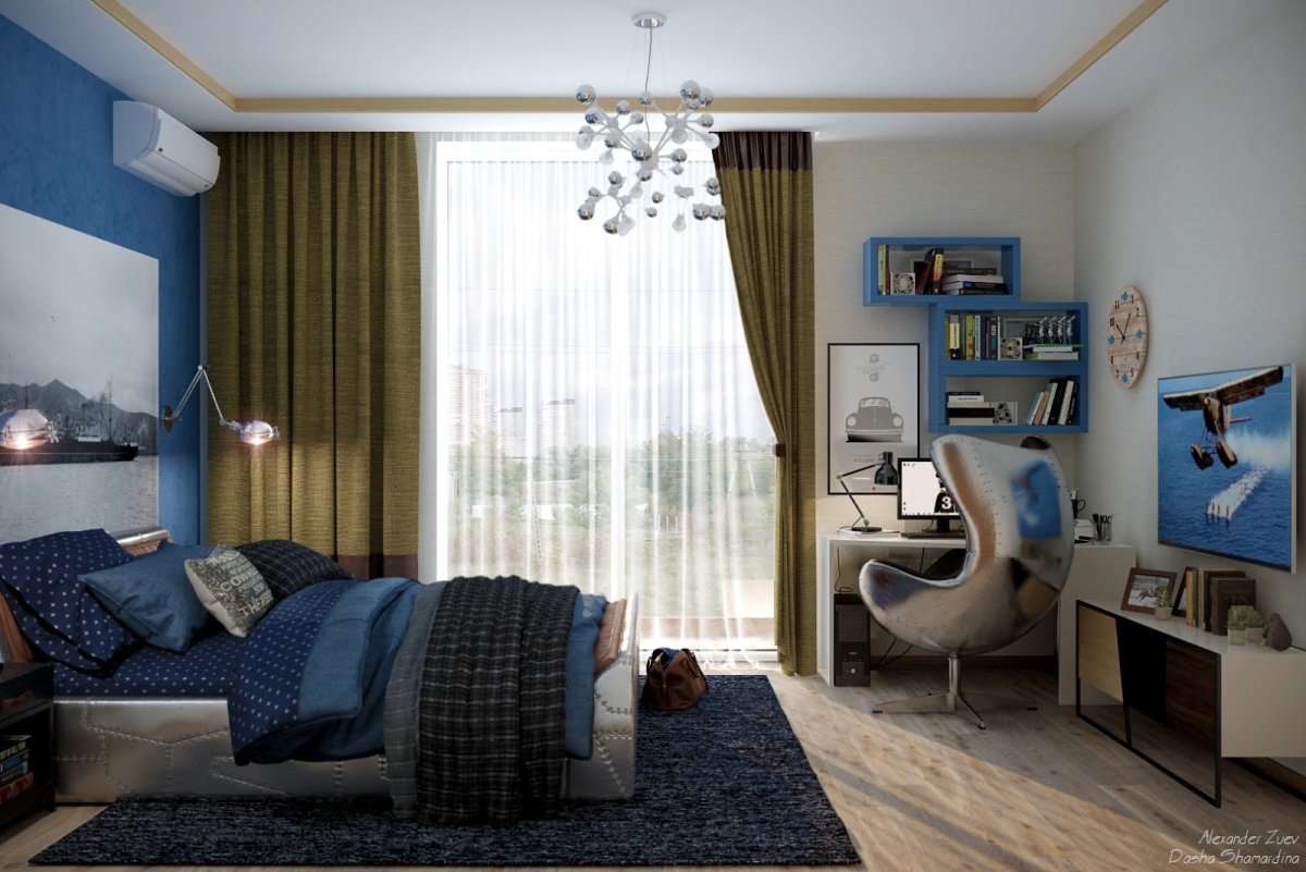 Детская комната с окном в пол