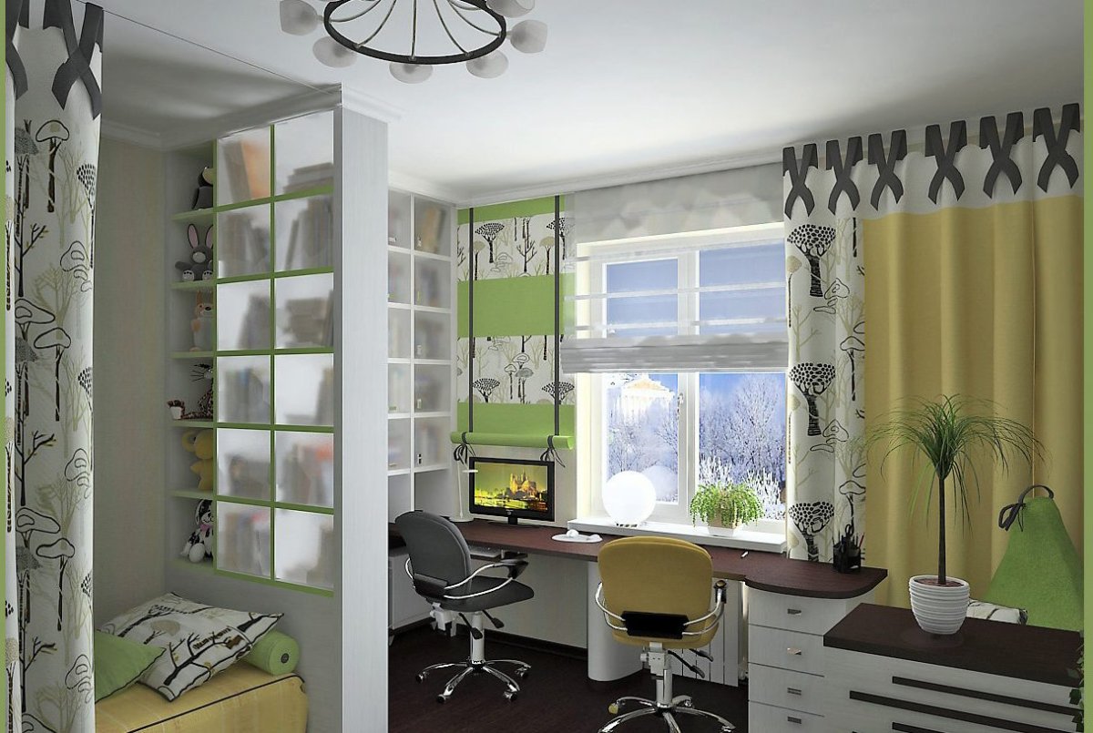 Комната подростка стол у окна