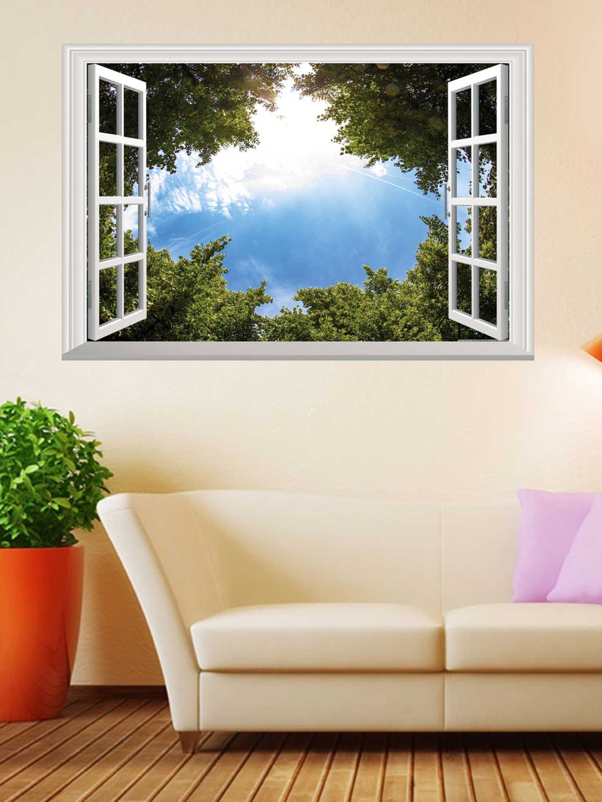 3д окно на стену