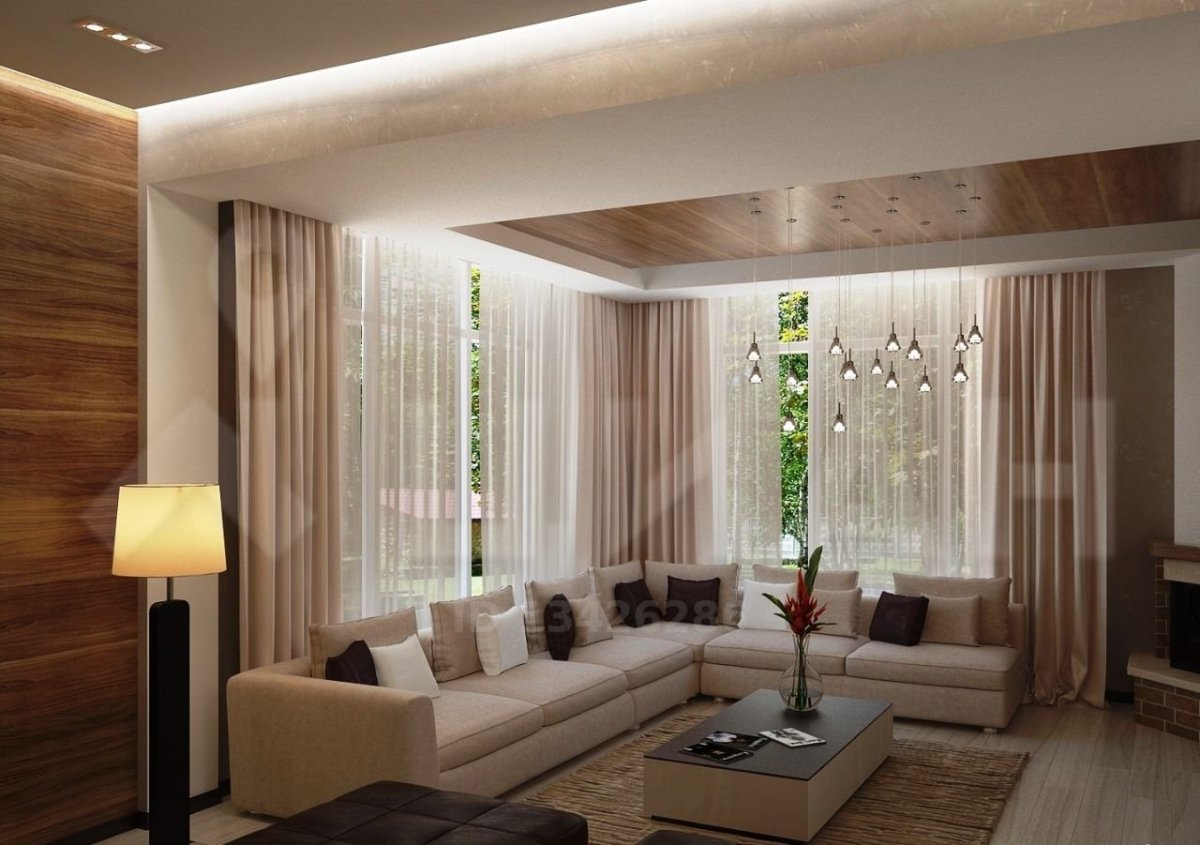 Гостиная с 2 окнами