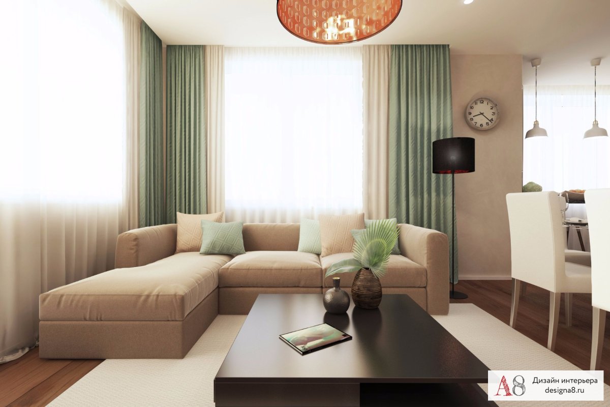 Угловой интерьер комнаты