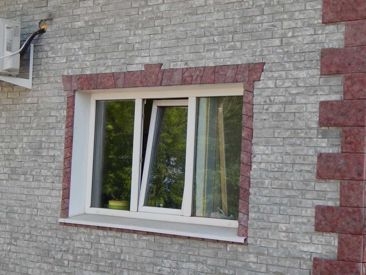 Отделка окон камнем