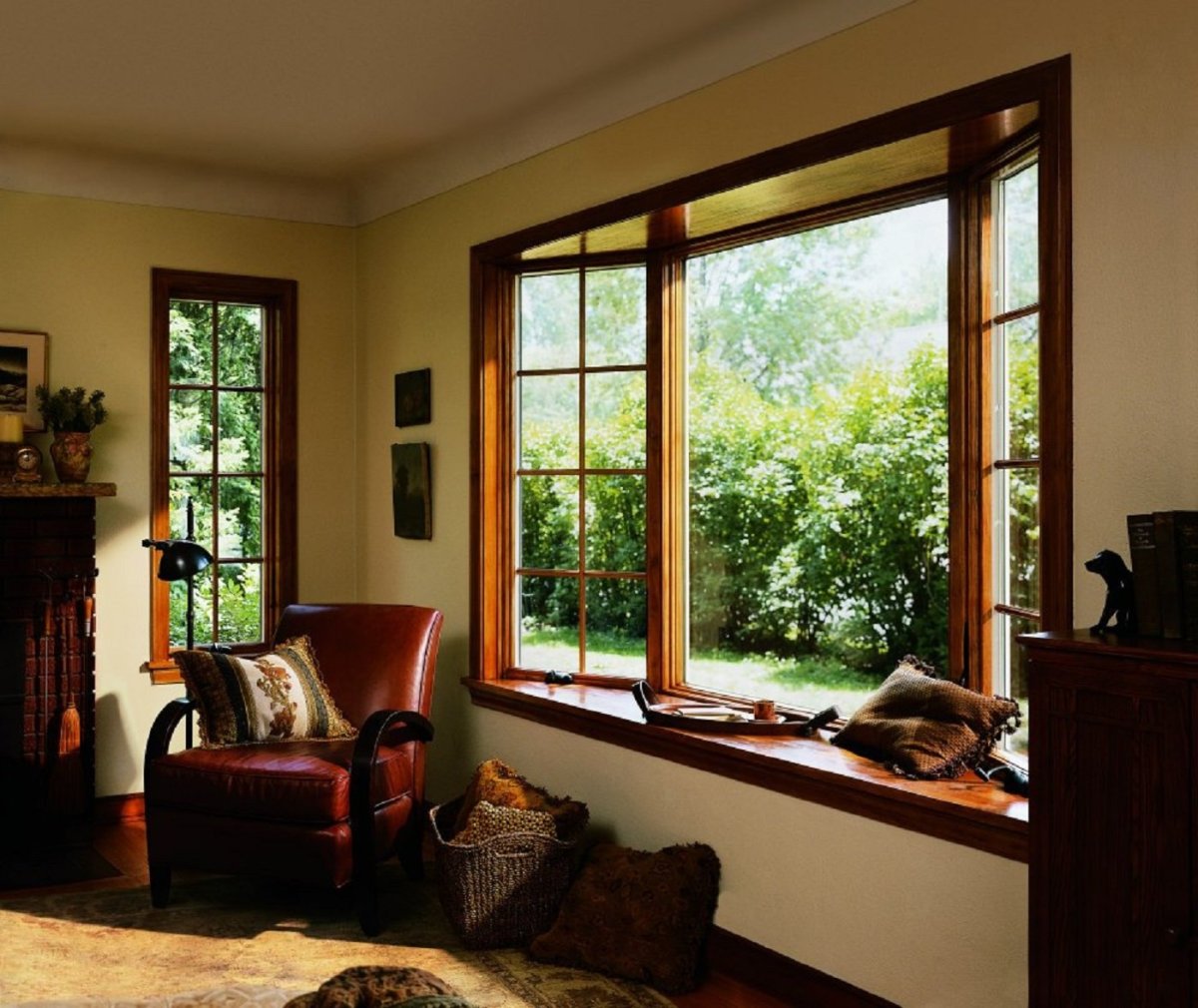 Деревянные окна в современном интерьере