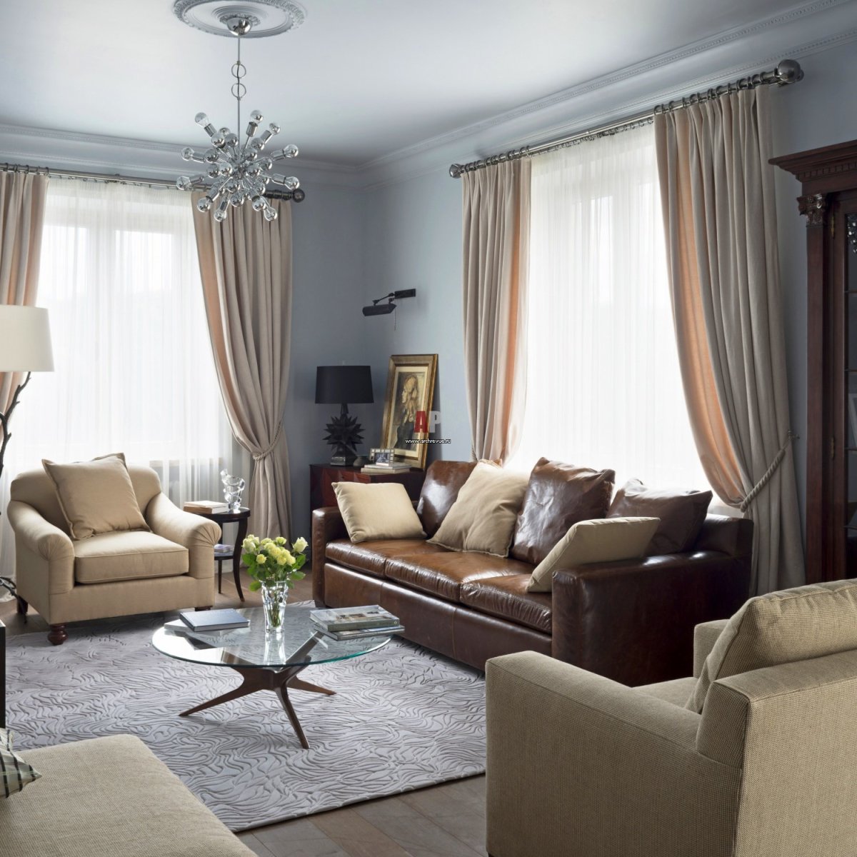 Шторы для гостиной в стиле Неоклассика