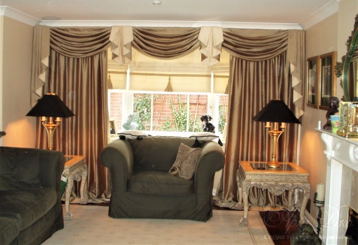 Шторы для гостиной с низкими потолками