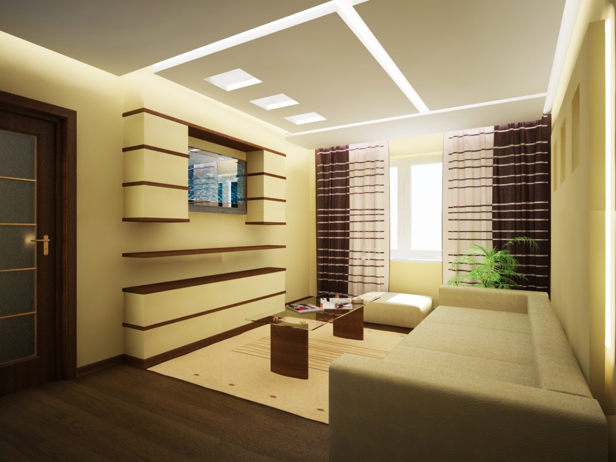 Гостиная без окон дизайн