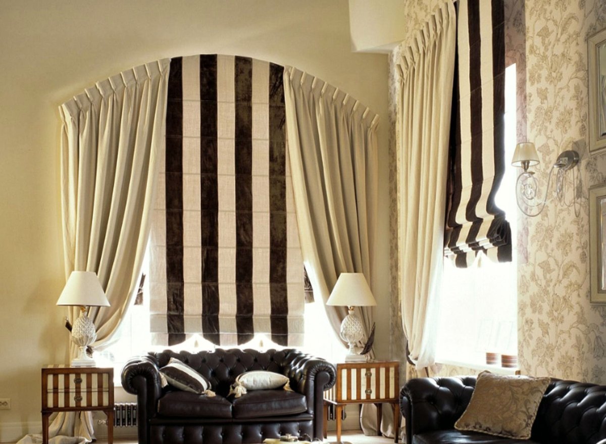 Шторы на узкое арочное окно