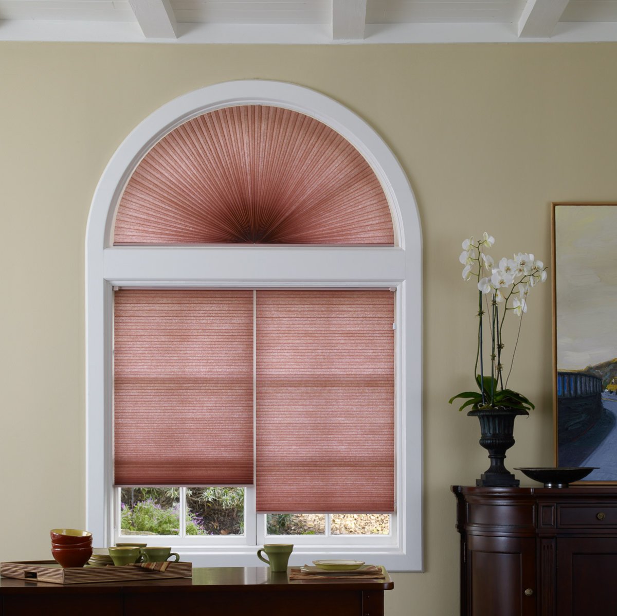 Римская штора на арочное окно