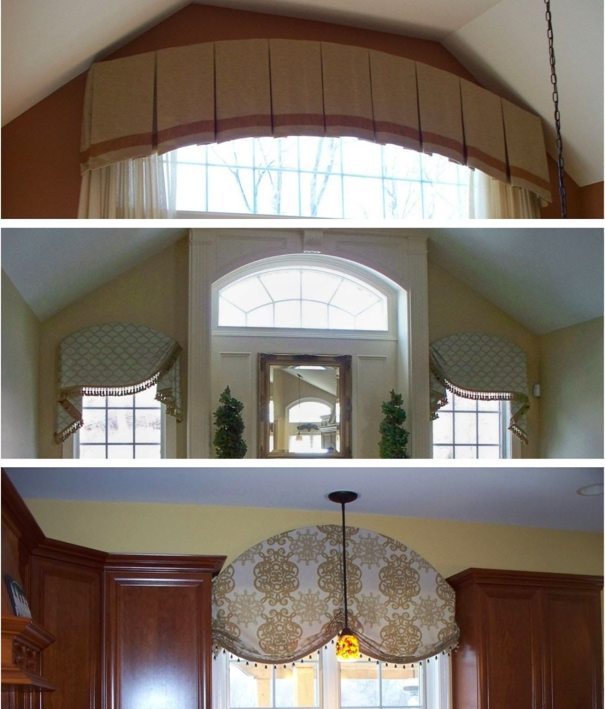 Римская штора на арочное окно