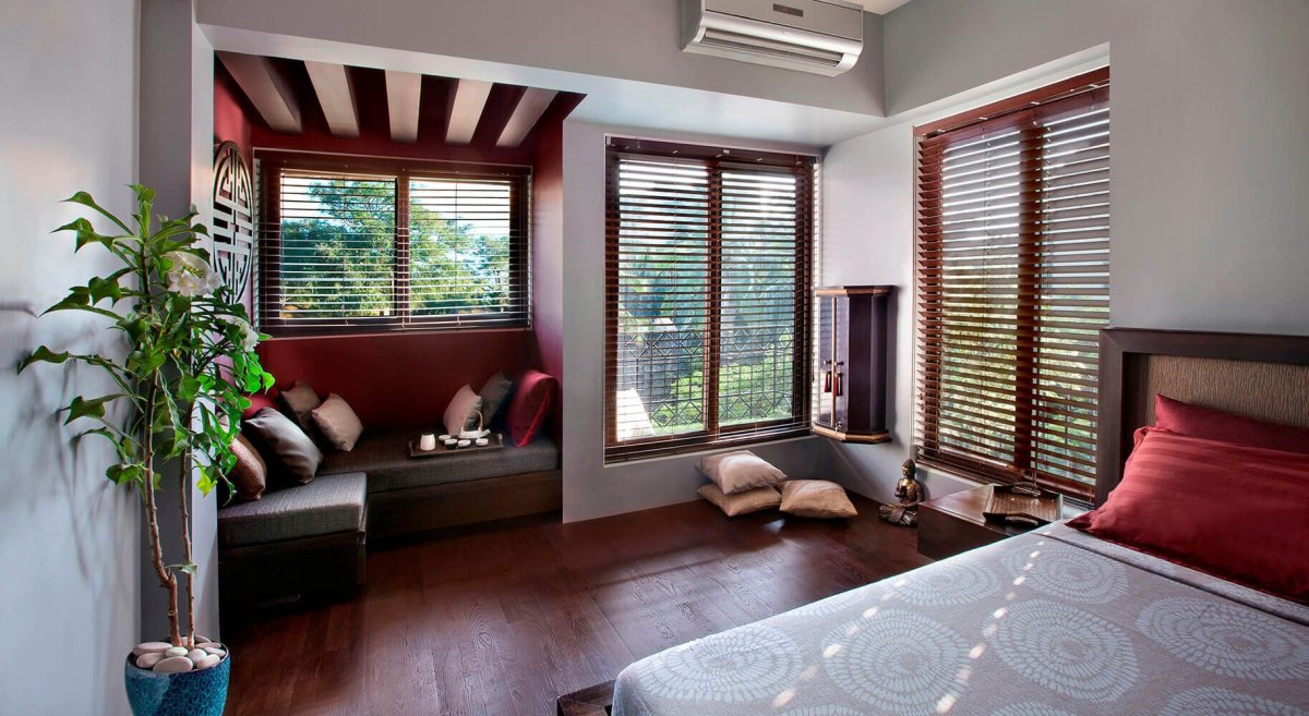 Шторы в японском стиле в интерьере гостиной