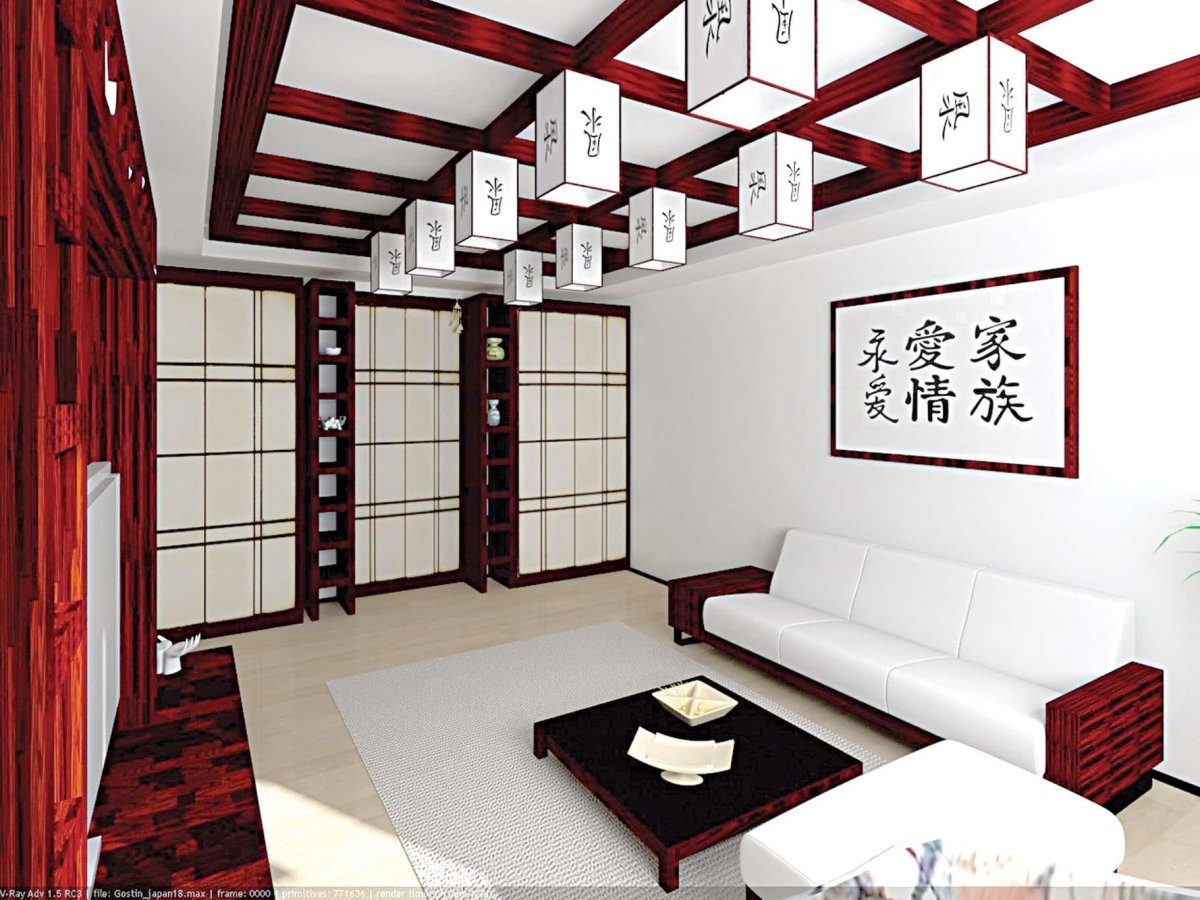 Пустой японский интерьер