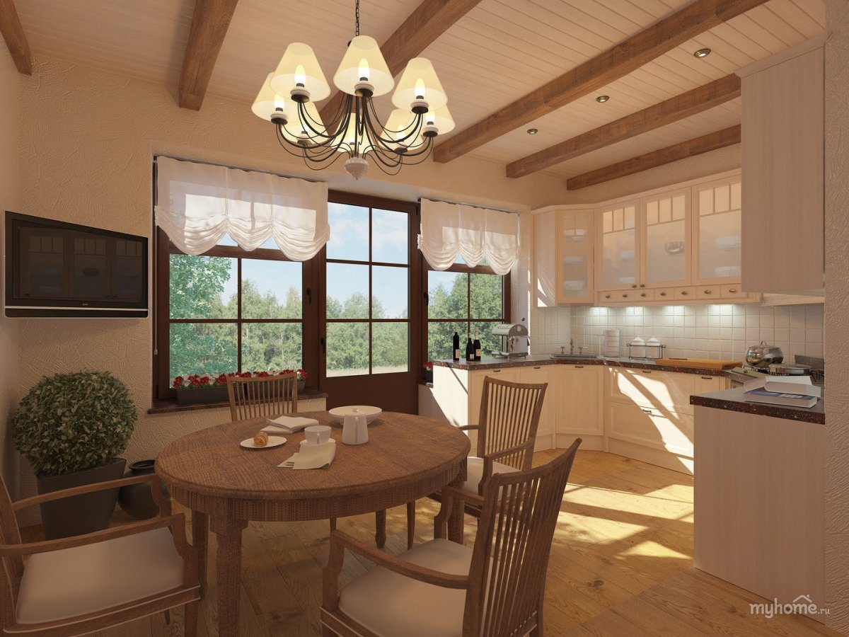 Zelyonie кухни стиль Кантри