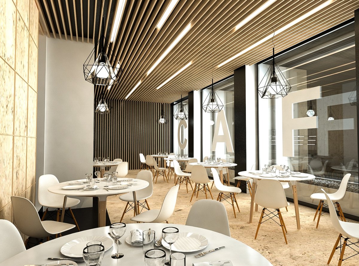 Проект интерьера кафе