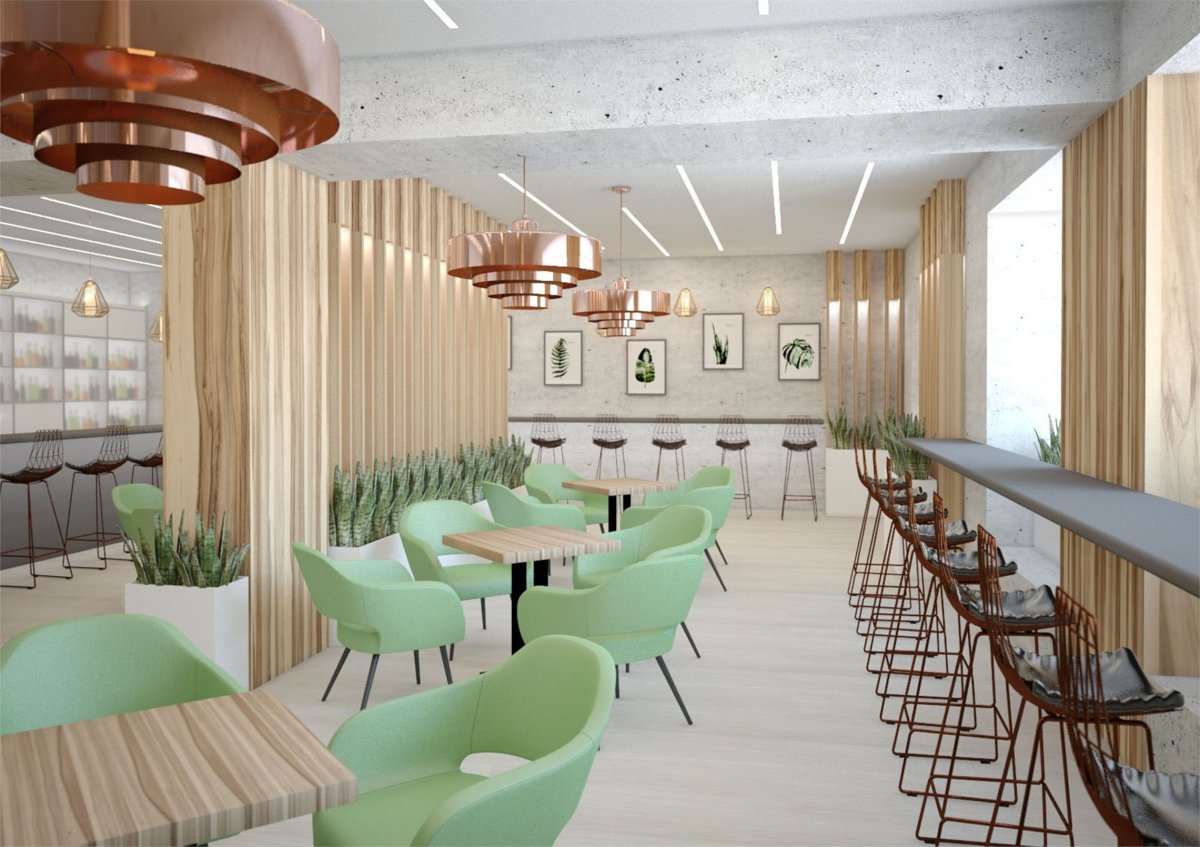 Проект интерьера кафе