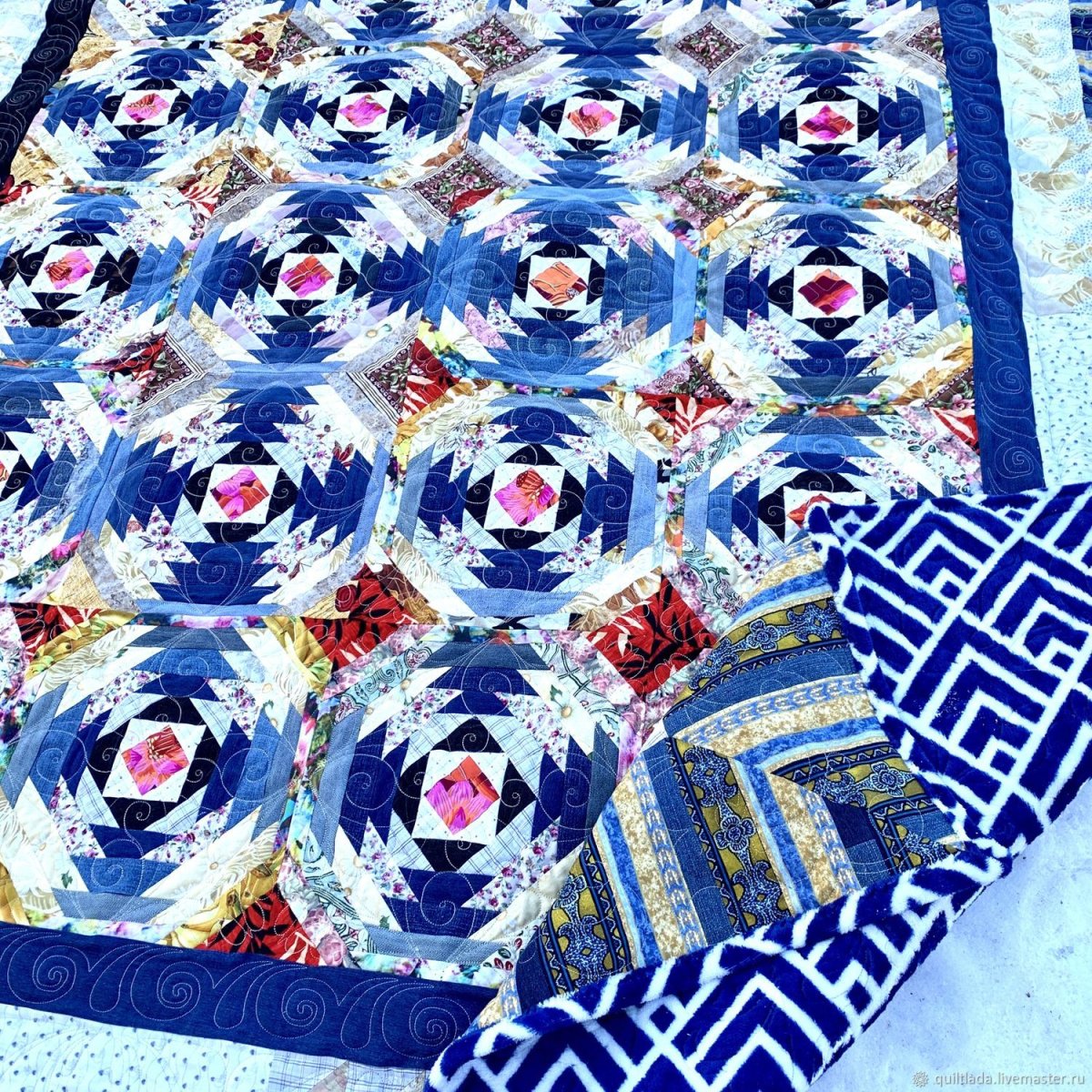 Вязаный коврик в ванную