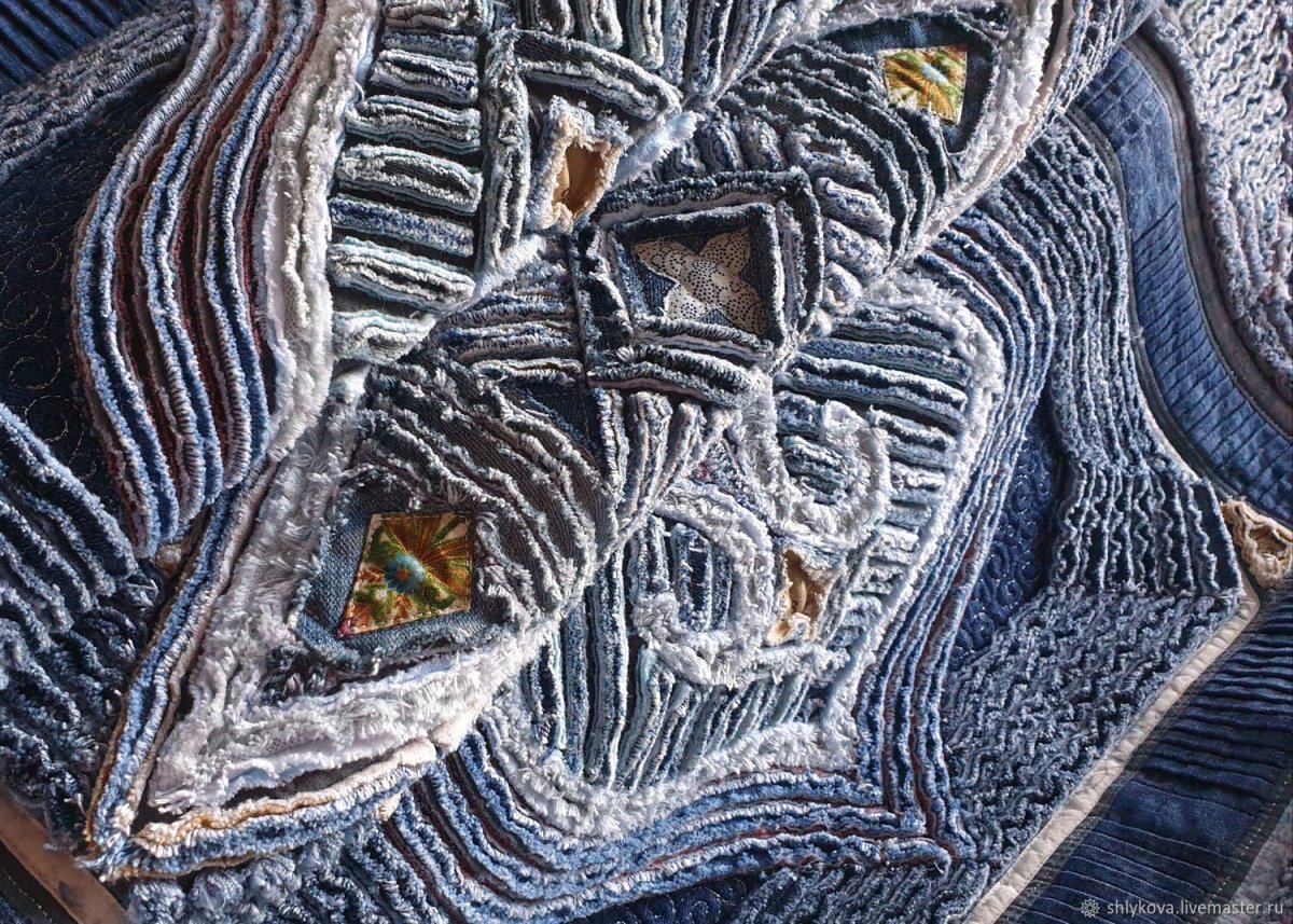 Тканый половик из джинсовой ткани
