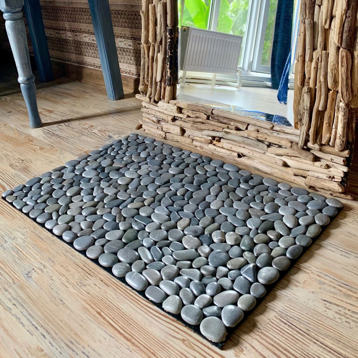 Круглый коврик из джинсов