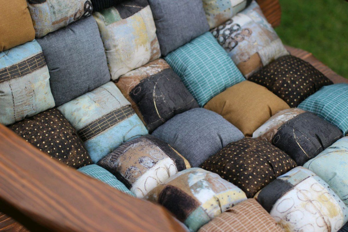 Круглый коврик из джута