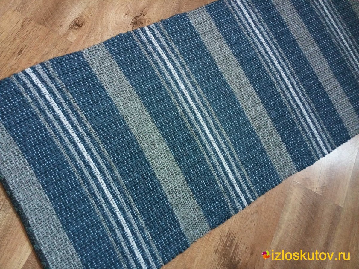 Джинсовый коврик Вавилон в технике синель