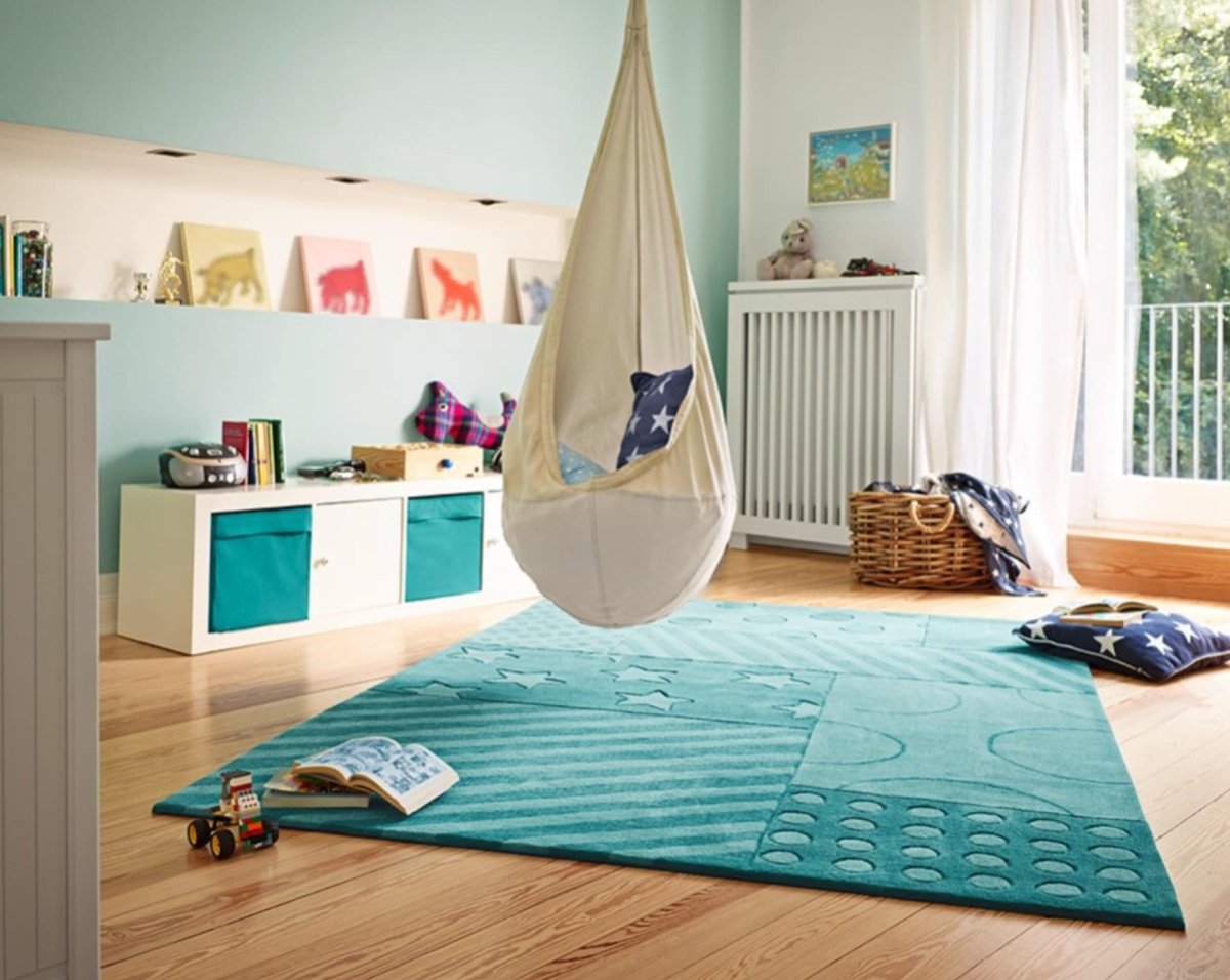 Ковер в детскую комнату бирюзовый