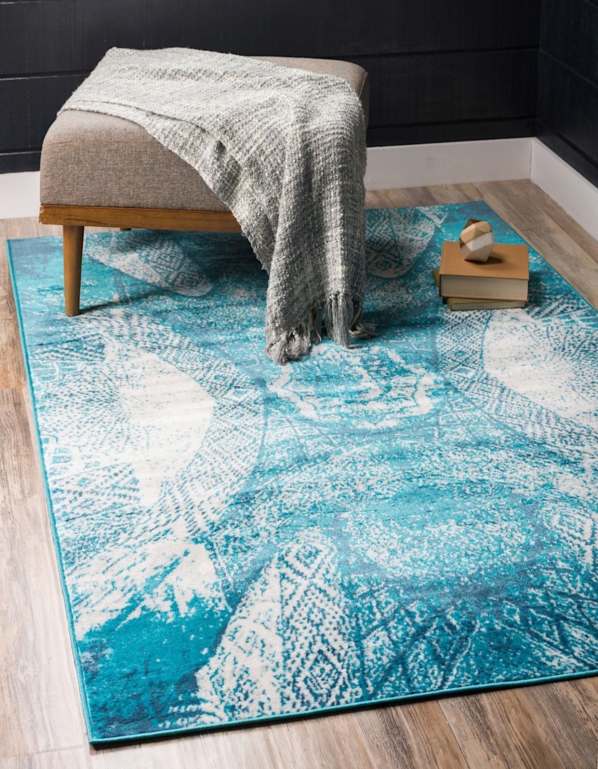 Ковер напольный с бирюзовым