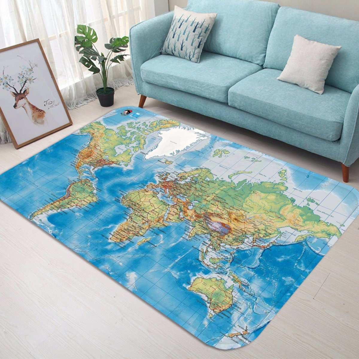 Ковер карта мира