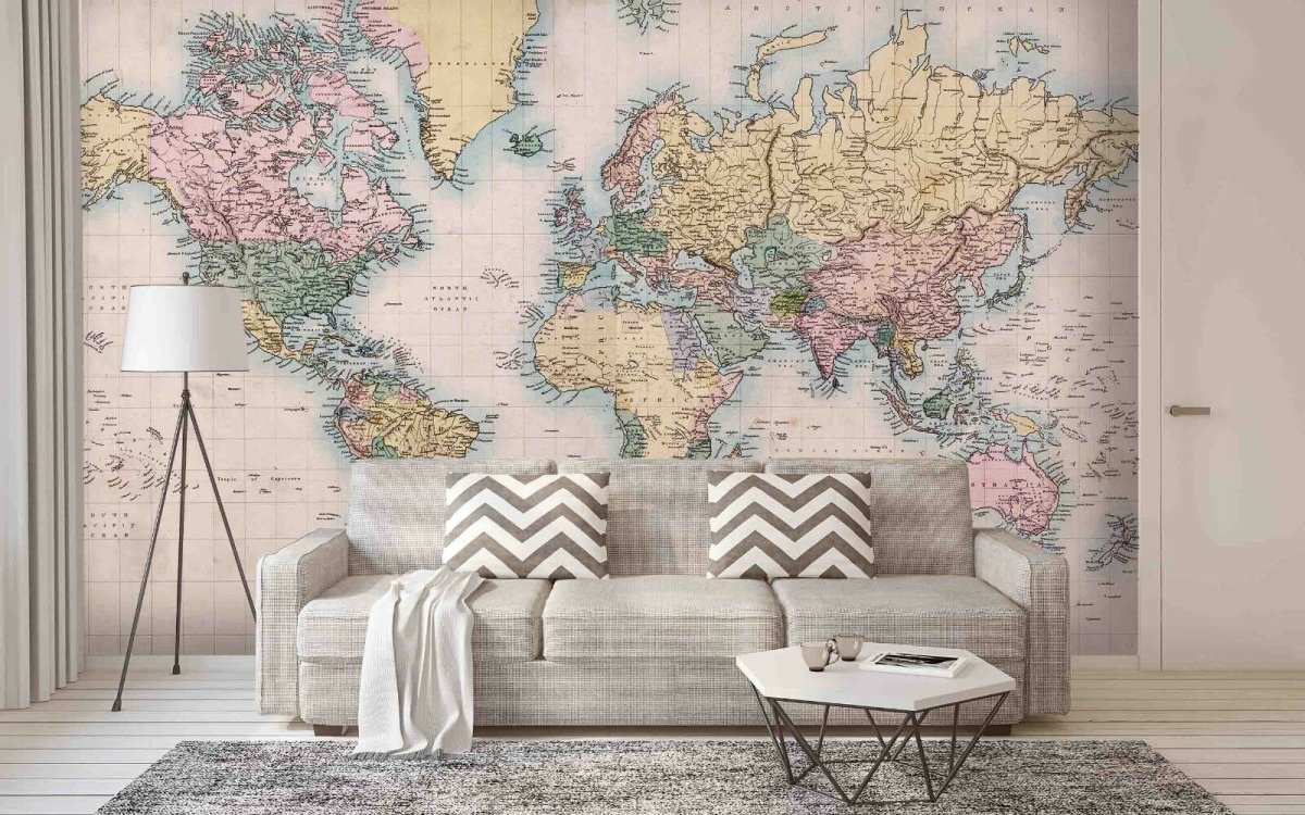 Обои настенные карта