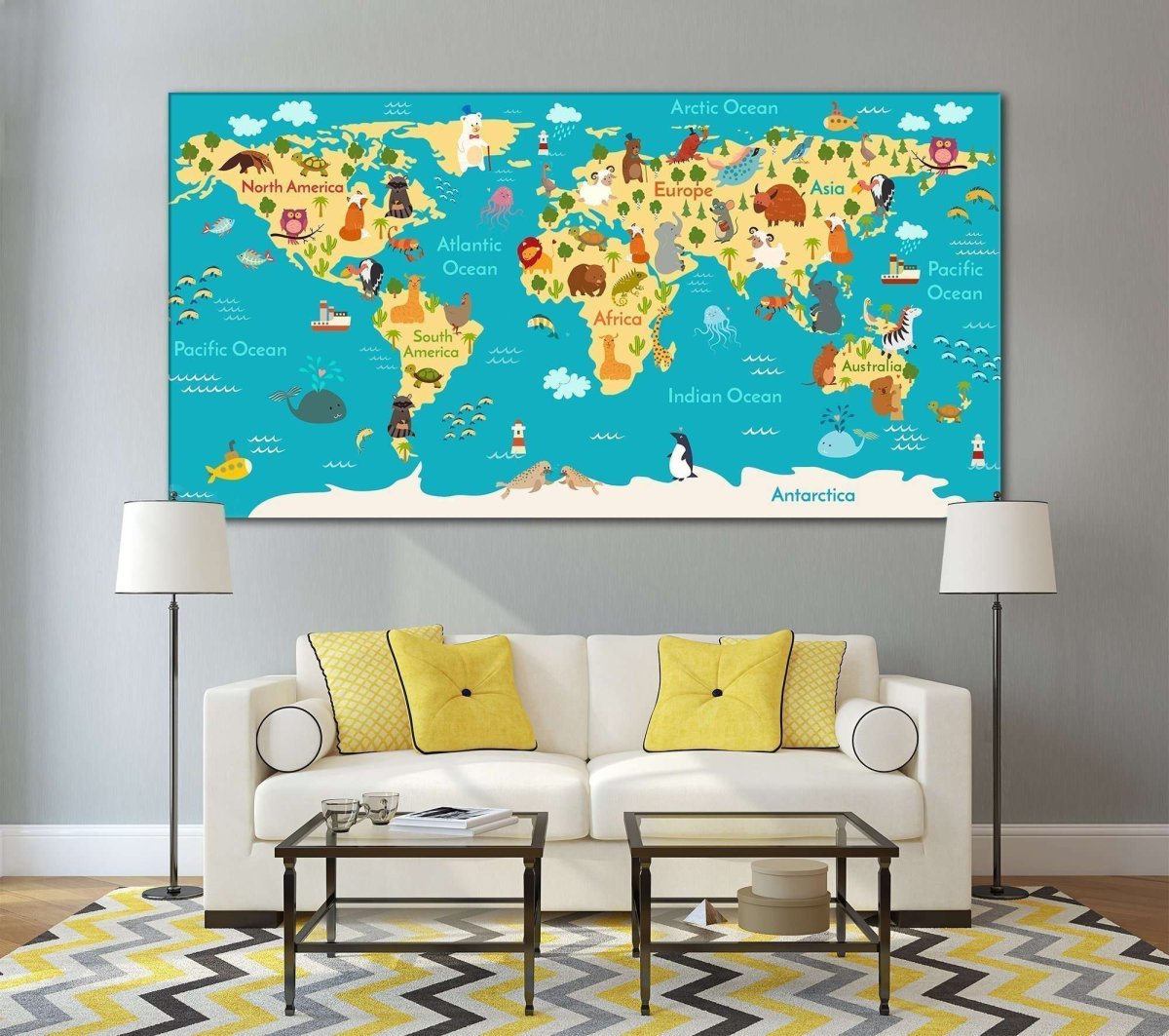 Картина карта мира