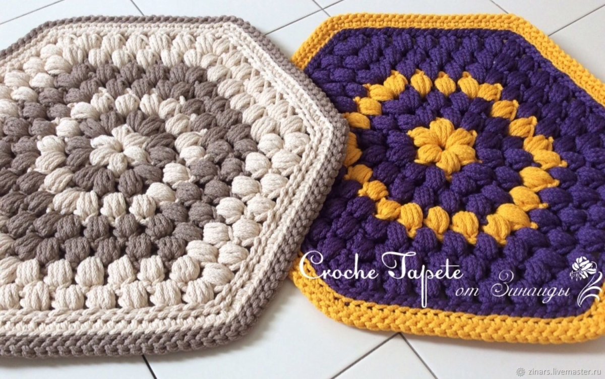 Вязаная сидушка на стул