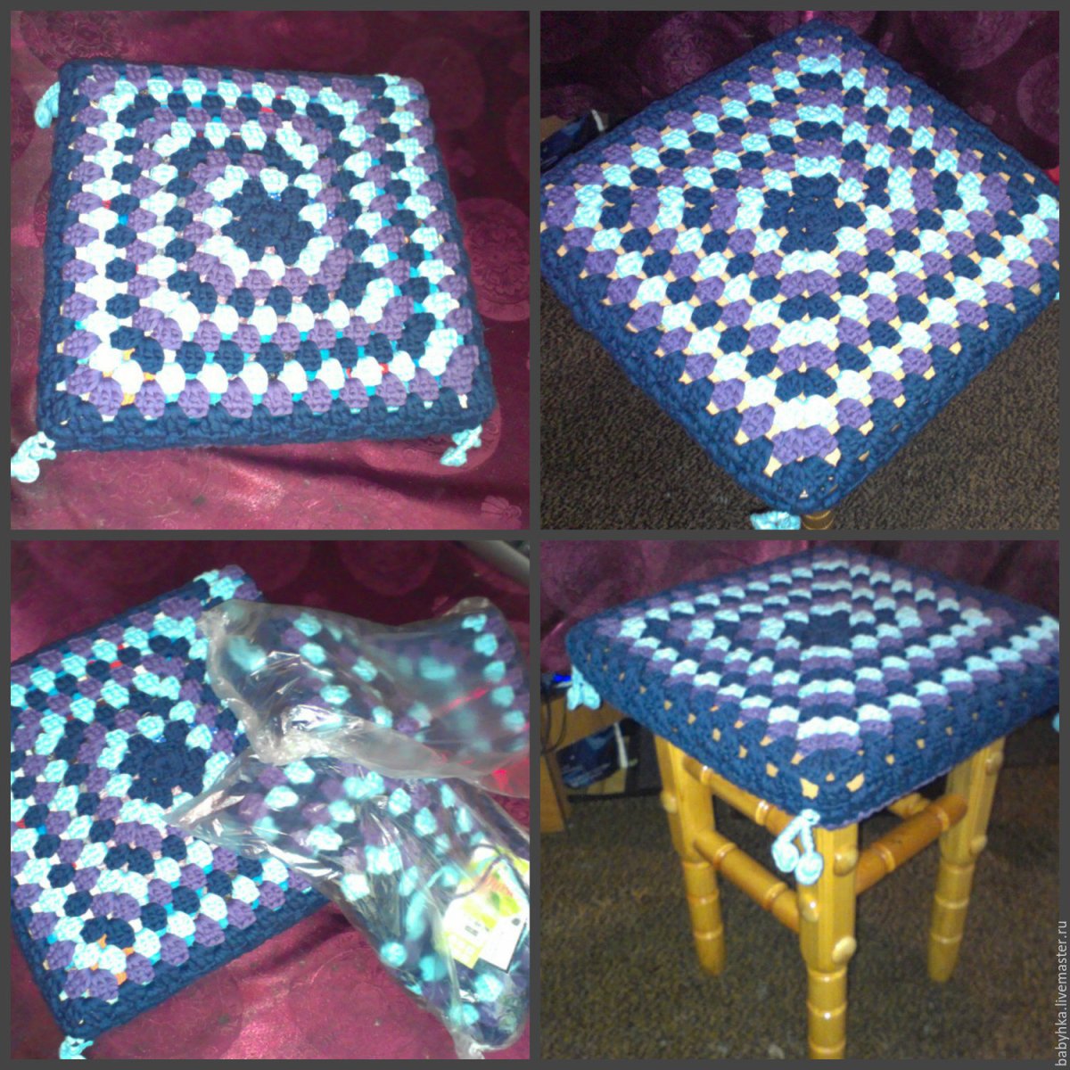 Вязаная сидушка на стул