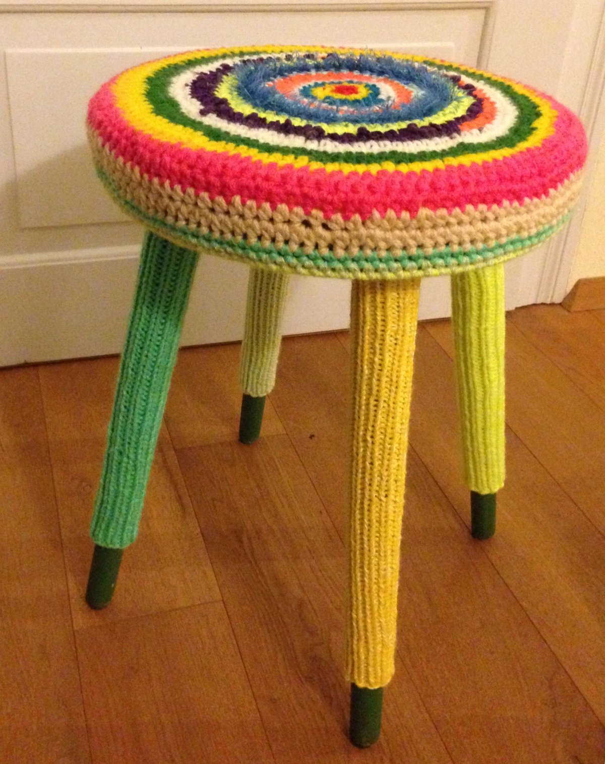 Вязаная сидушка на стул