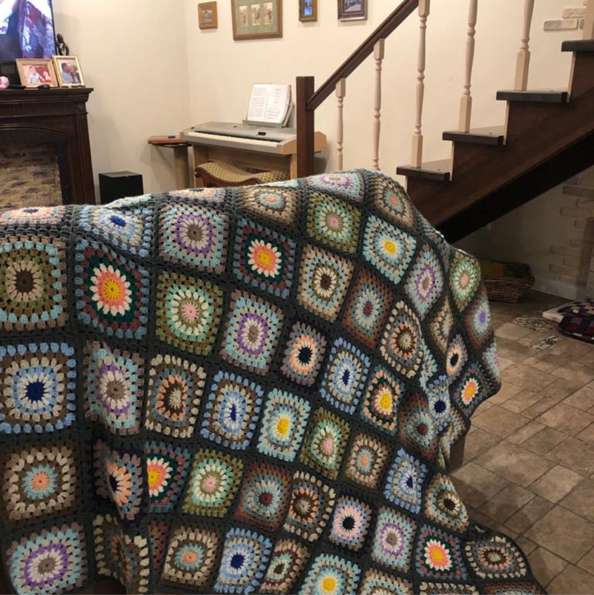 Бабушкин квадрат 3д плед