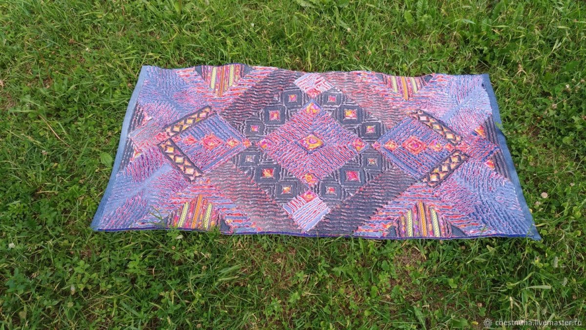 Коврик в туалет из старых джинс