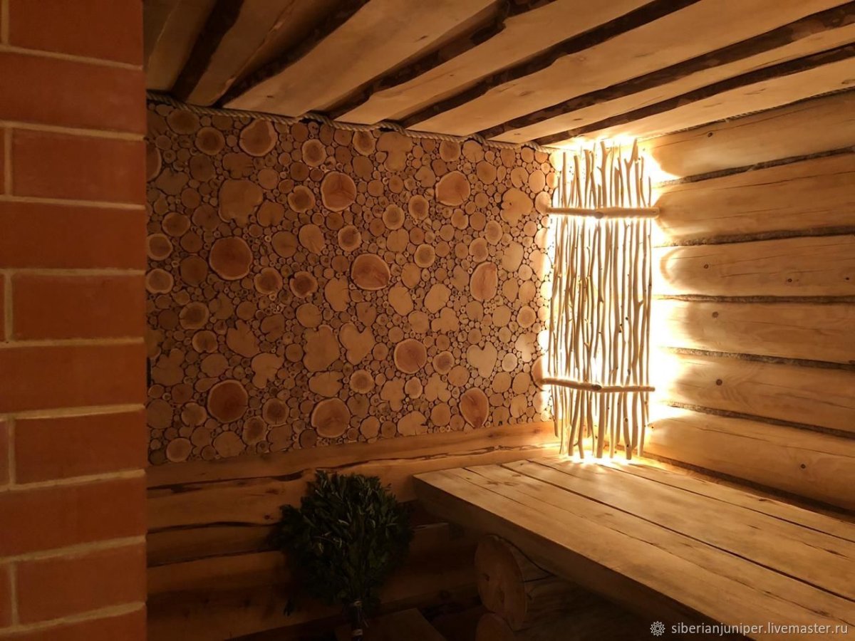 Шторы в баню в деревенском стиле