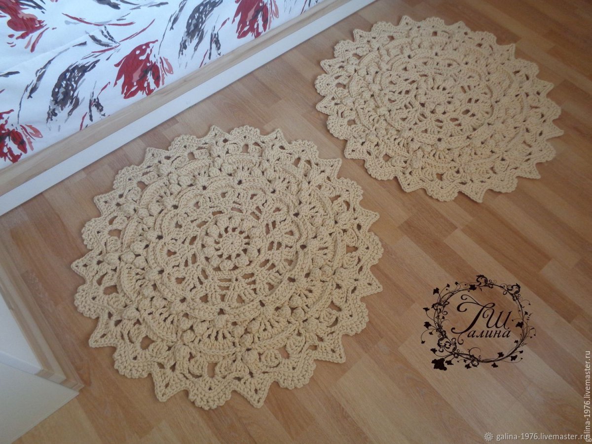 Коврики салфетки из полиэфирного шнура