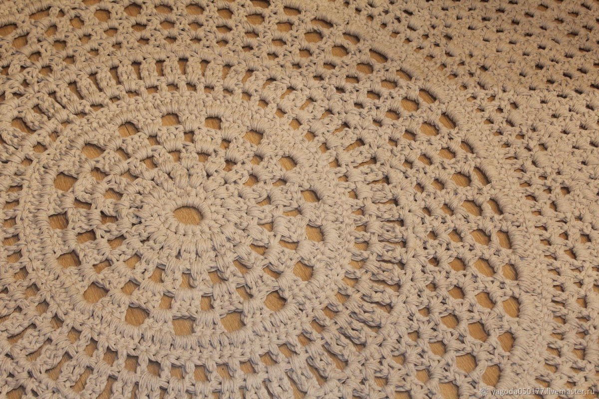 Круглый коврик крючком