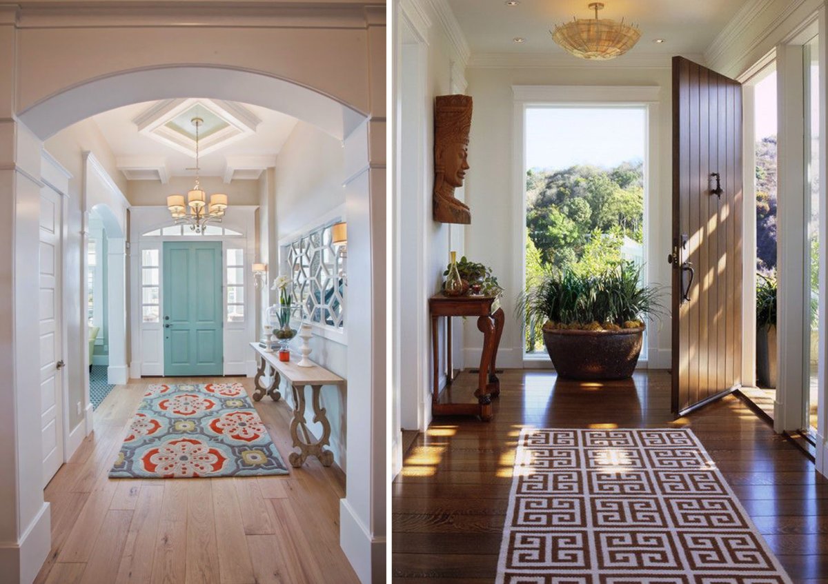 Ковер в интерьере холла