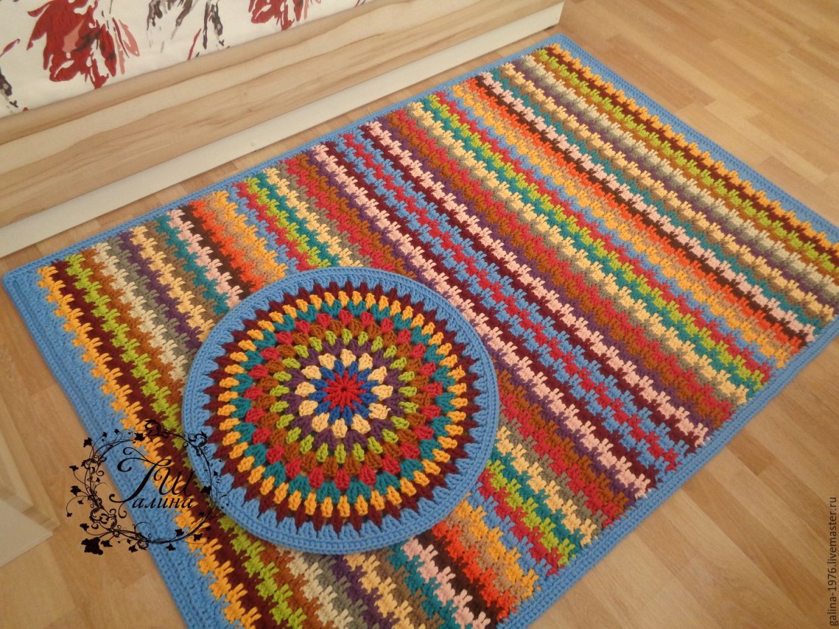 Вязаные половички коврики