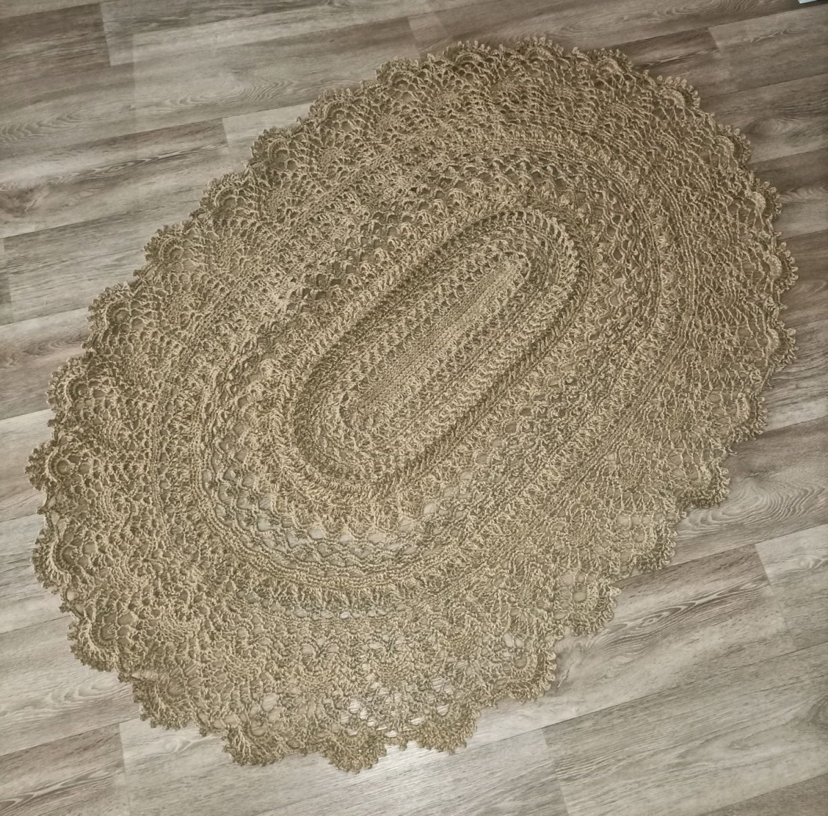 Джутовый круглый коврик Зара