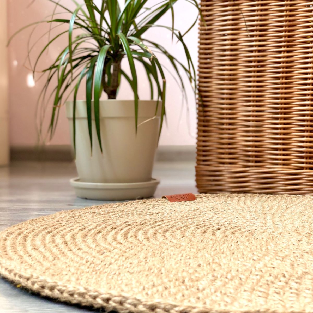 Коврик из джута крючком