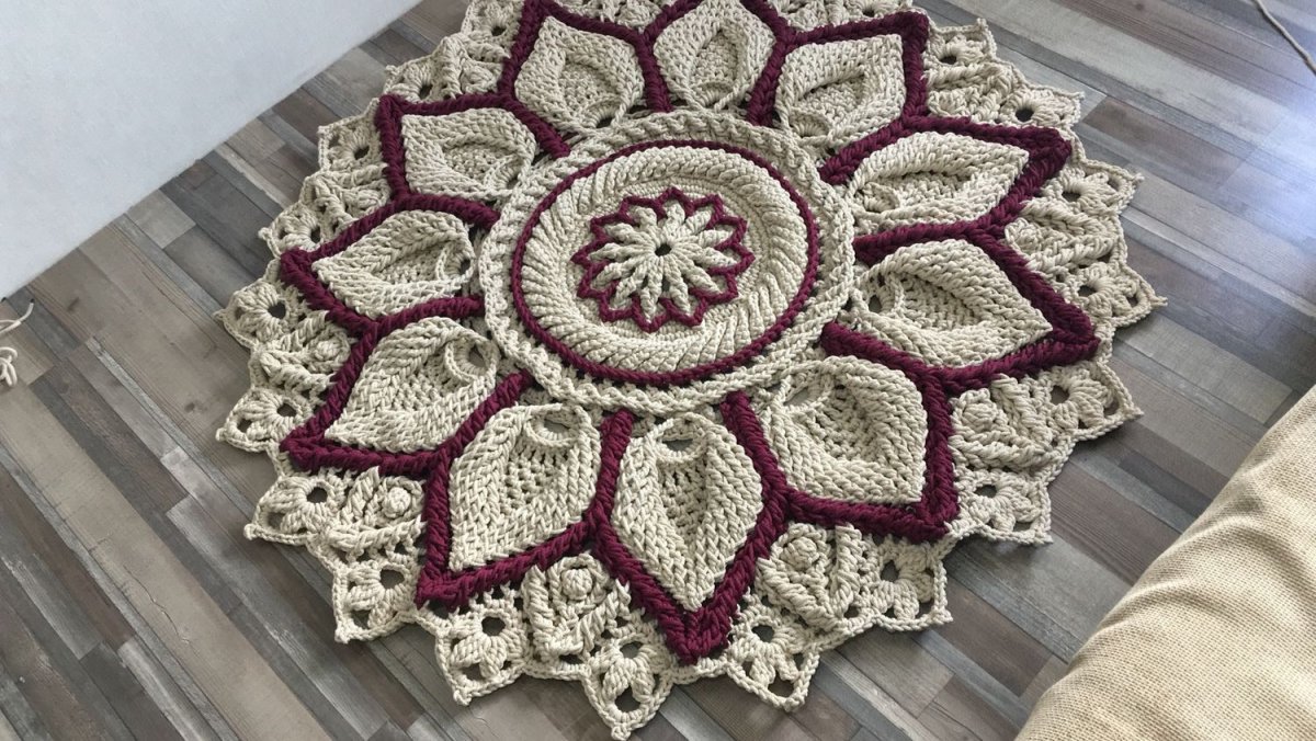 Объемный коврик крючком