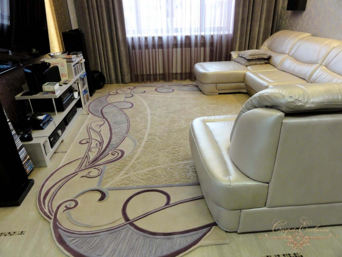 Бежевый Палас в гостиной