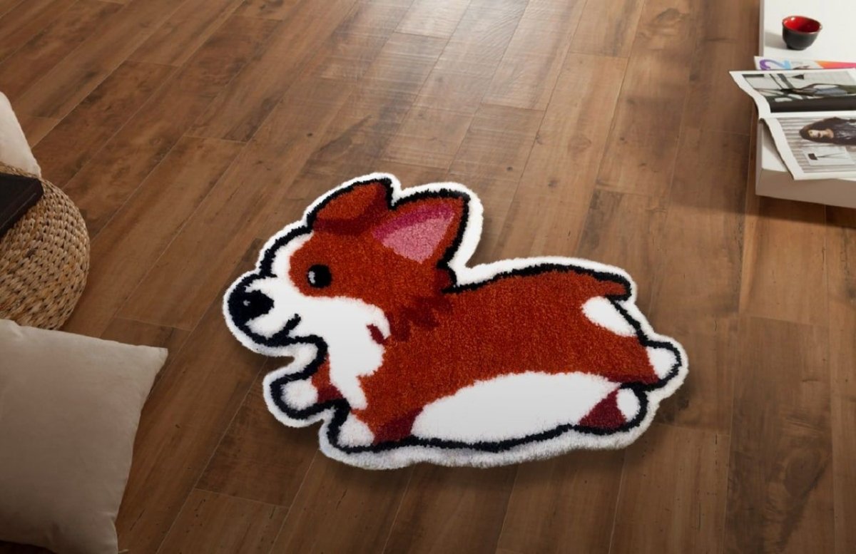 Цветные вязаные коврики