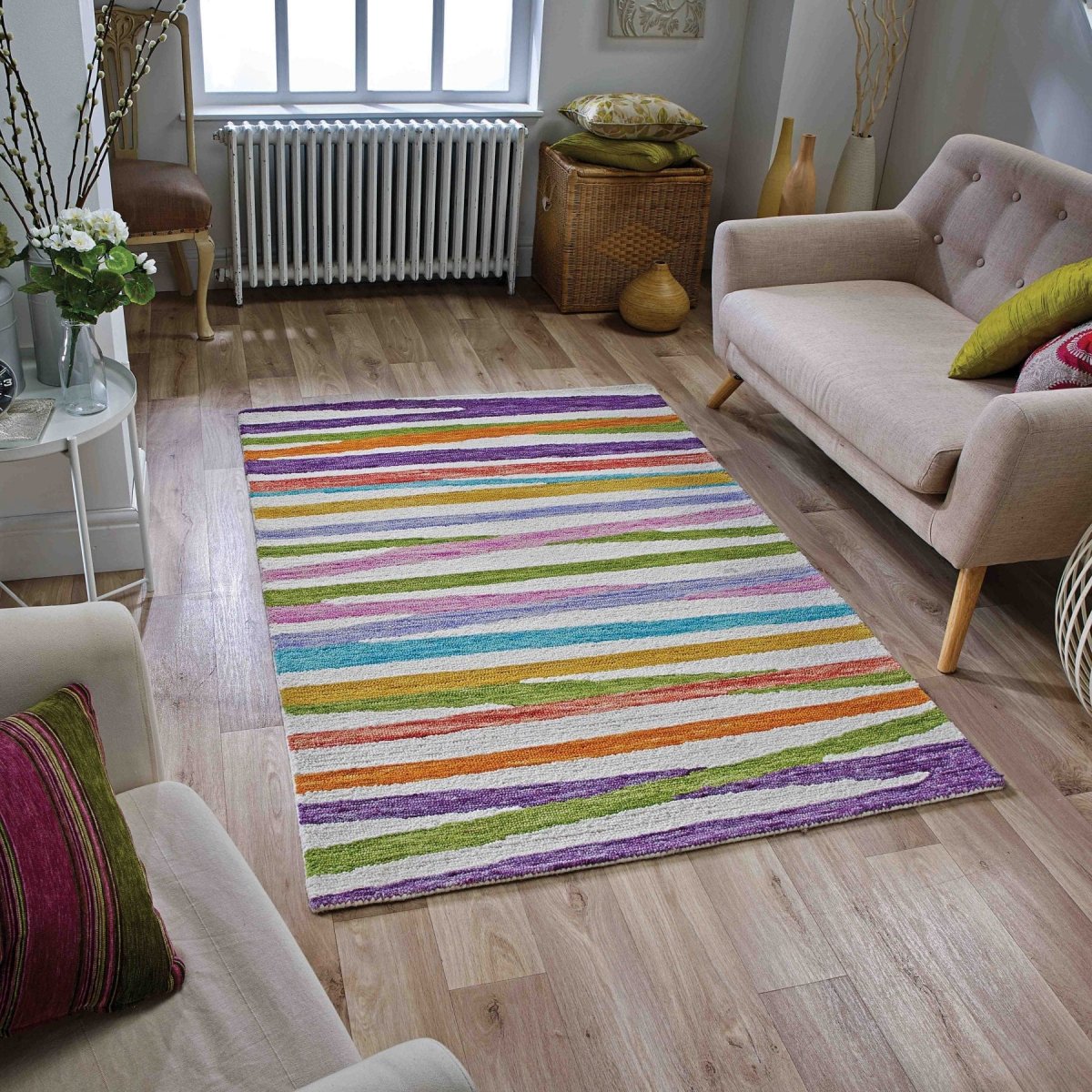 Ковер полосатый цветной
