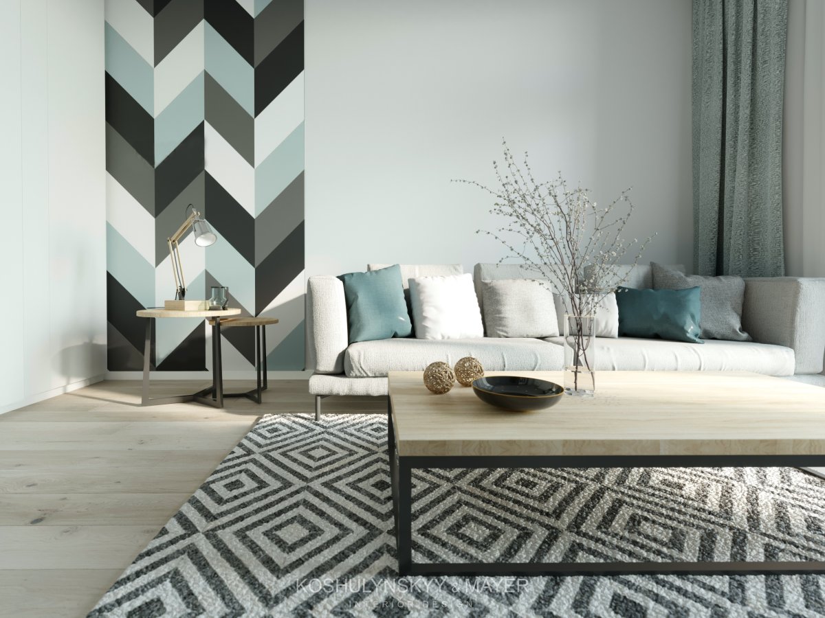 Гостиная с черной мебелью