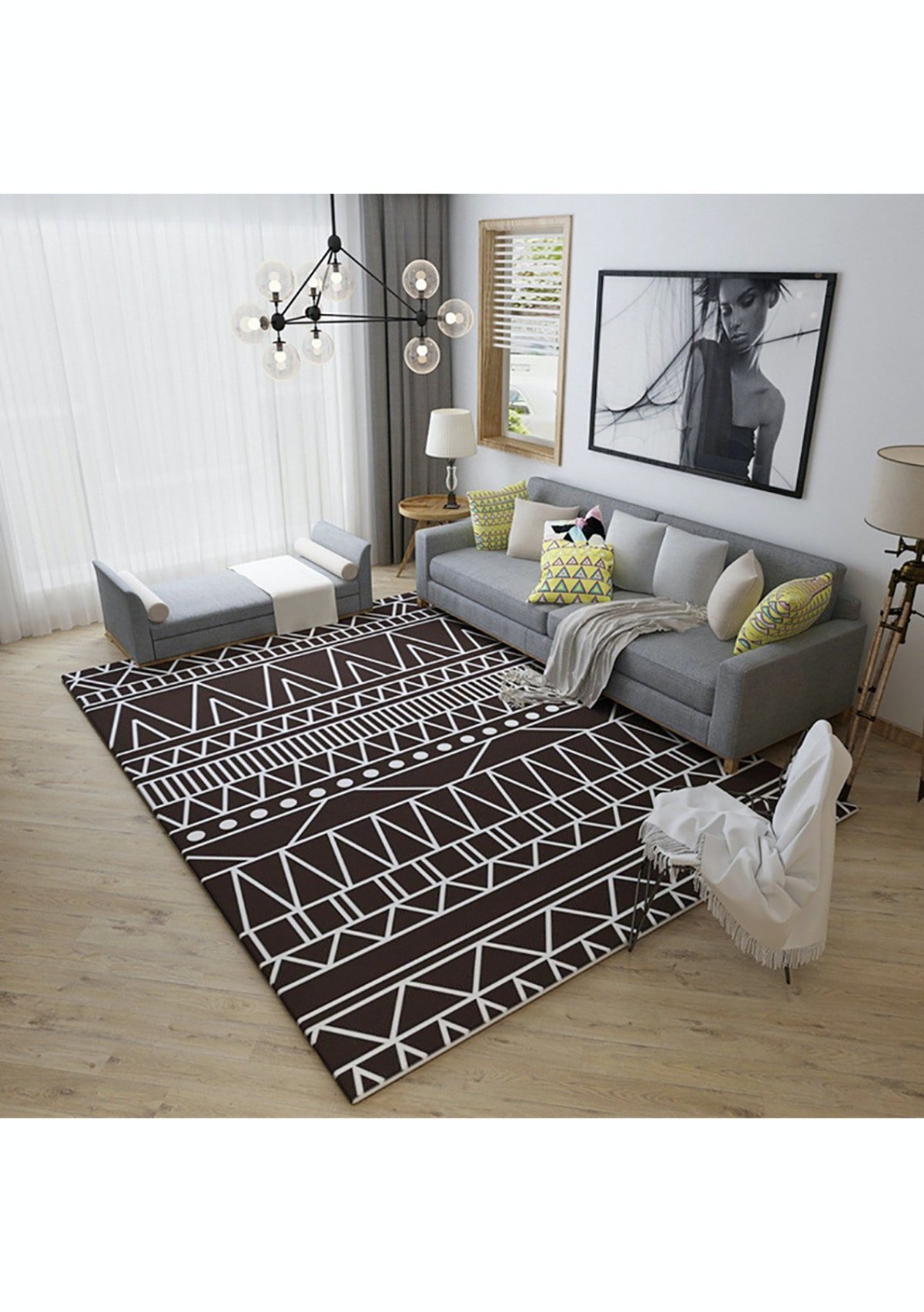 Ковер из Икеи черно белый